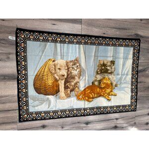 RT Co. Pet-Themed Woven Tapestry Cotton - Made In Turkey - Adorable Cat & Dog De